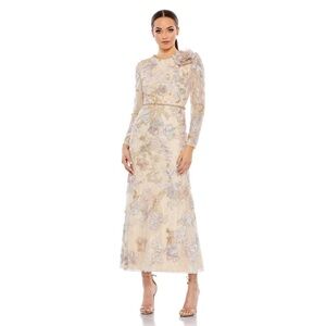 Mac Duggal 11329 NWOT EMBELLISHED HIGH NECK LONG SLEEVE DRESS